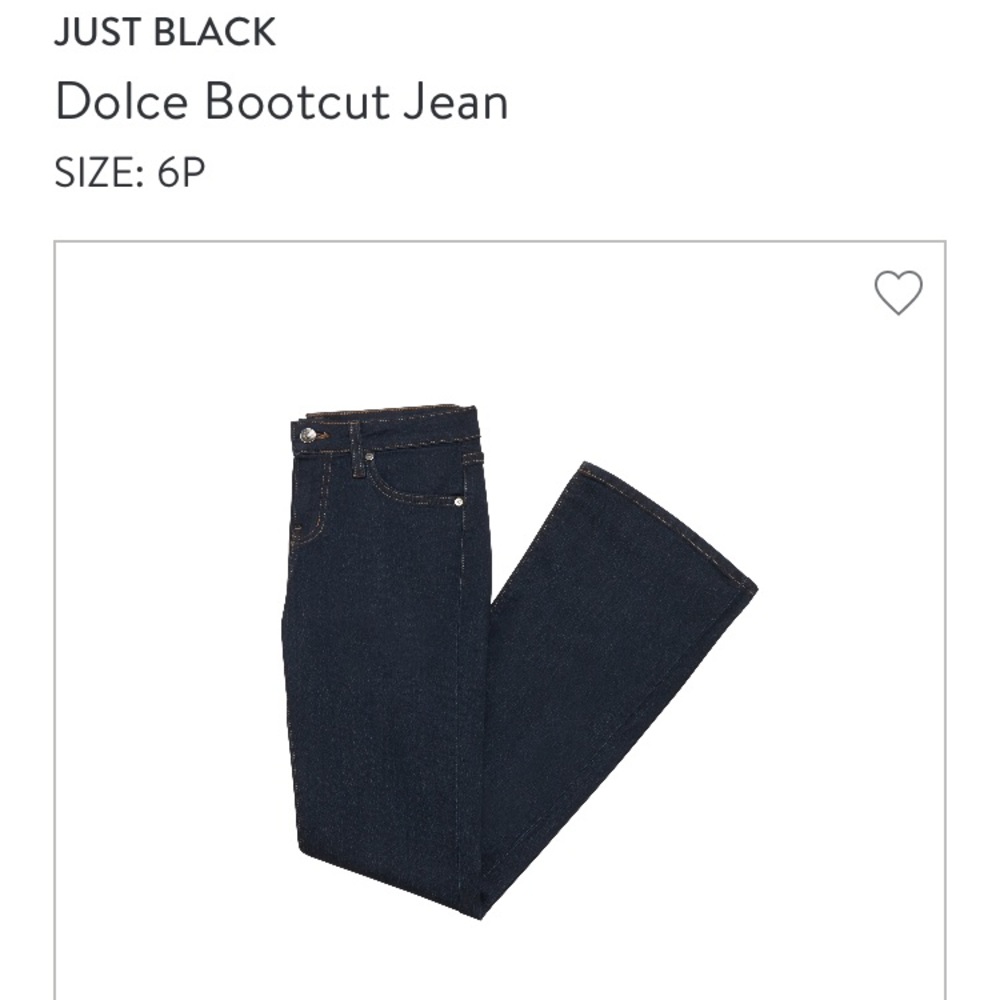 New Just Black Dolce dark bootcut jeans sz 28 P